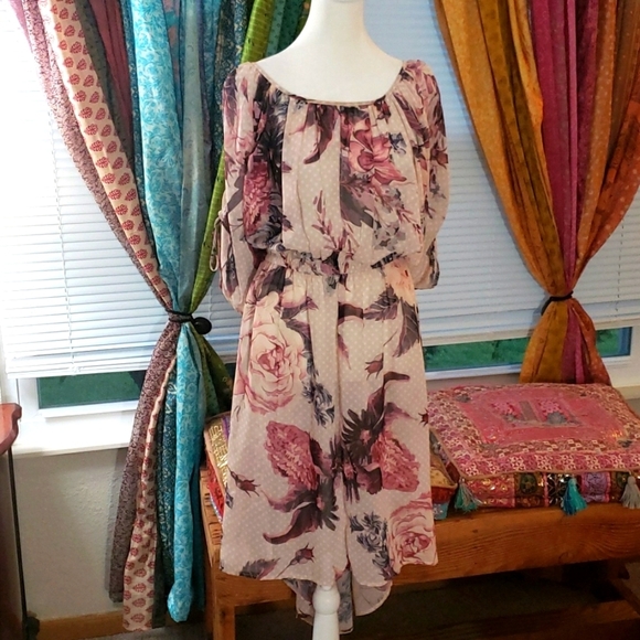 ESHAKTI Sheer Floral Sheath Dress - Picture 1 of 5